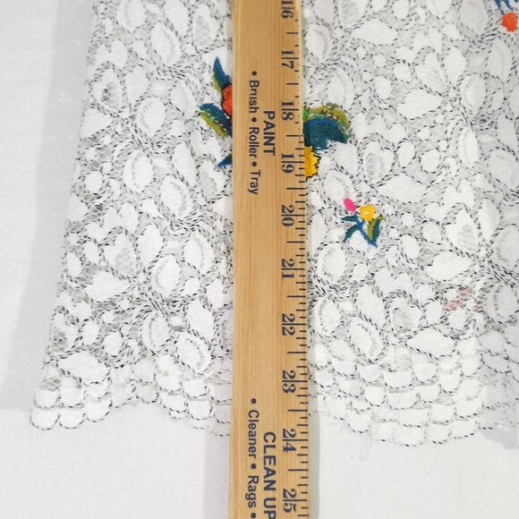 White Lace Floral Sleeveless Top Embroidered Maeve Macie Anthropologie Size 2 - Picture 11 of 12